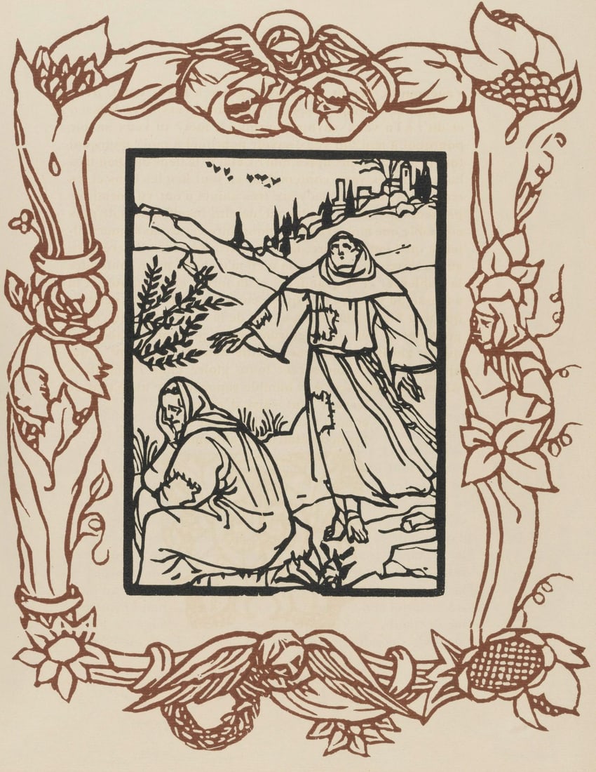 Woodcut - mile Bernard - Composition (Morane - No. 100) - Les Petites Fleurs de St. Franoise (1 of 10)