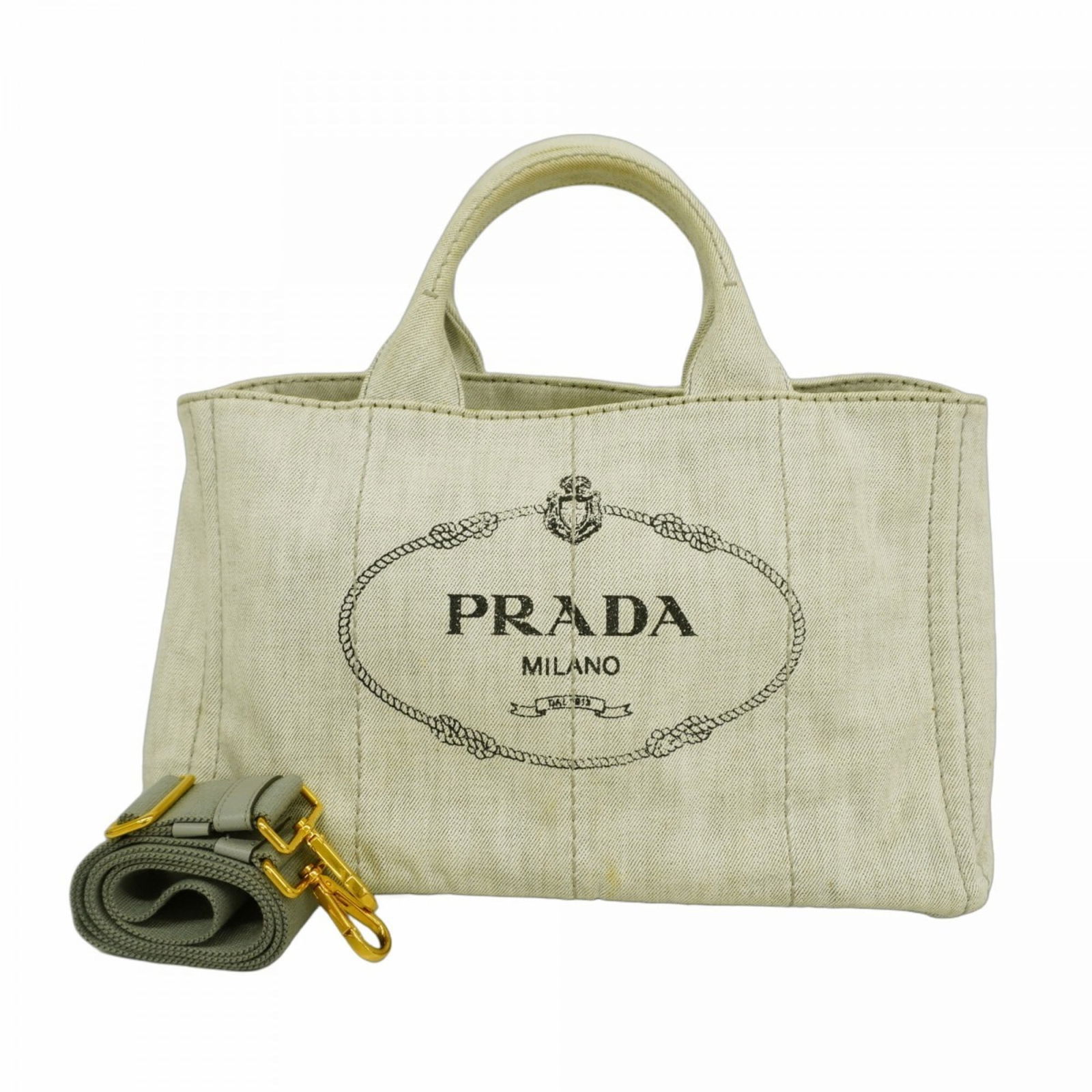Canvas Prada Tote Bag: Canvas Prada Tote Bag This listing features Canvas Prada Tote Bag. Item specifics are provided below. Item Specifics: Brand: Prada Type: Tote Bag Material: Canvas Color: Gray Hardware Color: Gold Gend