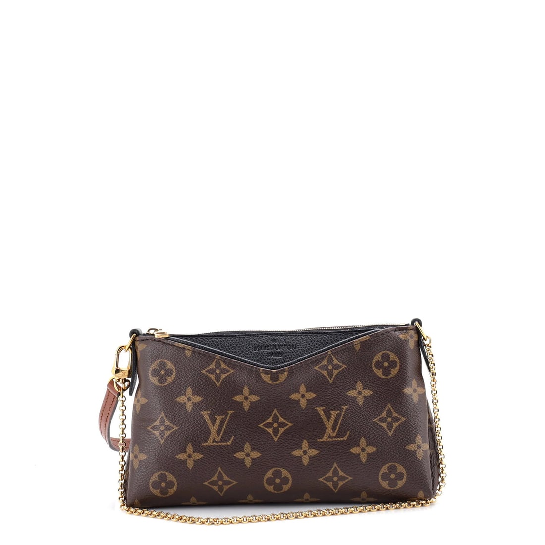 Leather Louis Vuitton Pallas Clutch Monogram Canvas with: Leather Louis Vuitton Pallas Clutch Monogram Canvas with This listing features Leather Louis Vuitton Pallas Clutch Monogram Canvas with. Item specifics are provided below. Item Specifics: Brand: Louis