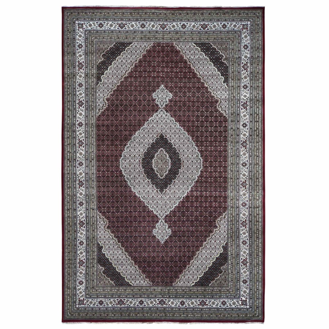Rug 10'x16' Barn Red Tebraz Mahi 100% Wool Hand Knotted Oversized: Rug 10'x16' Barn Red Tebraz Mahi 100% Wool Hand Knotted Oversized This listing features Rug 10'x16' Barn Red Tebraz Mahi 100% Wool Hand Knotted Oversized. Item specifics are provided below. Item