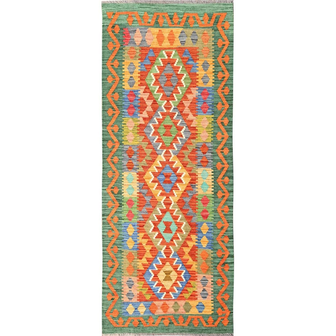 Runner 2'6"x6'6" Colorful Afghan Kilim 100% Wool Rug Flat Weave Hand Woven: Runner 2'6"x6'6" Colorful Afghan Kilim 100% Wool Rug Flat Weave Hand Woven This listing features Runner 2'6"x6'6" Colorful Afghan Kilim 100% Wool Rug Flat Weave Hand Woven. Item specifics are provided