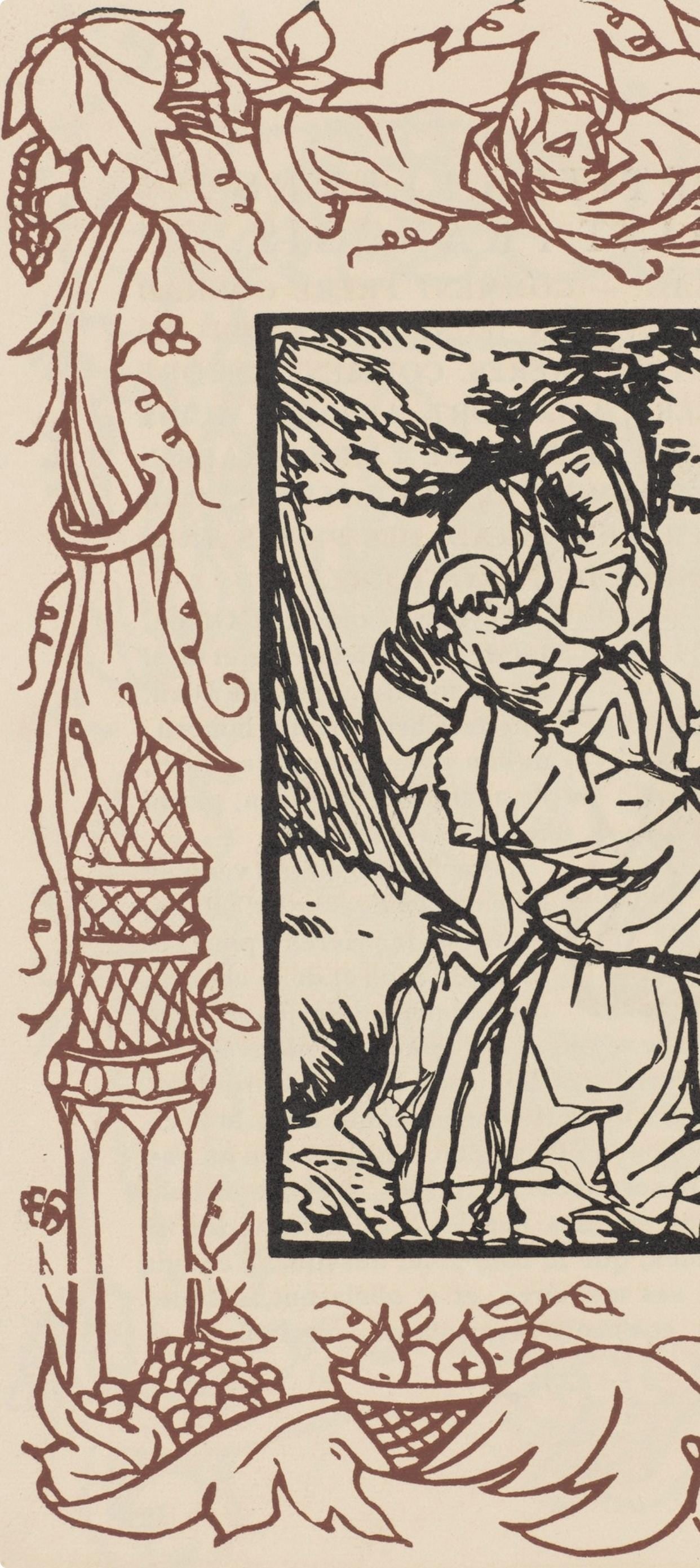 Woodcut - mile Bernard - Composition (Morane - No. 100) - Les Petites Fleurs de St. Franoise - 5