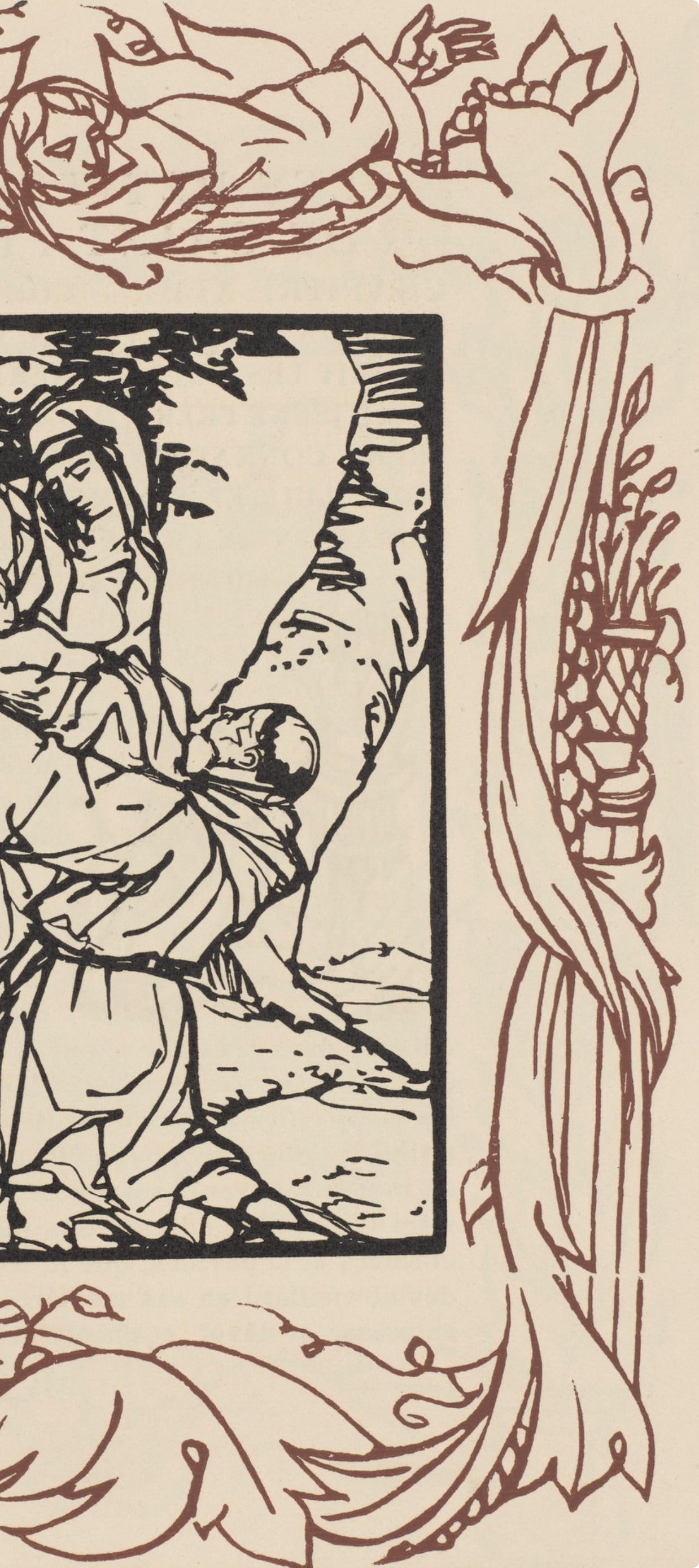 Woodcut - mile Bernard - Composition (Morane - No. 100) - Les Petites Fleurs de St. Franoise - 6