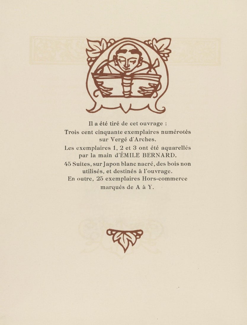 Woodcut - mile Bernard - Composition (Morane - No. 100) - Les Petites Fleurs de St. Franoise - 9