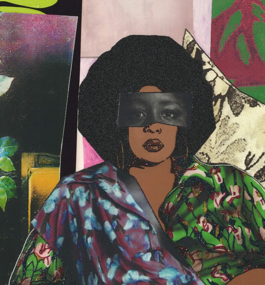 2025 MICKALENE THOMAS Afro Goddess Looking SIGNED 17.75" x 26.75" Mixed Media - 3