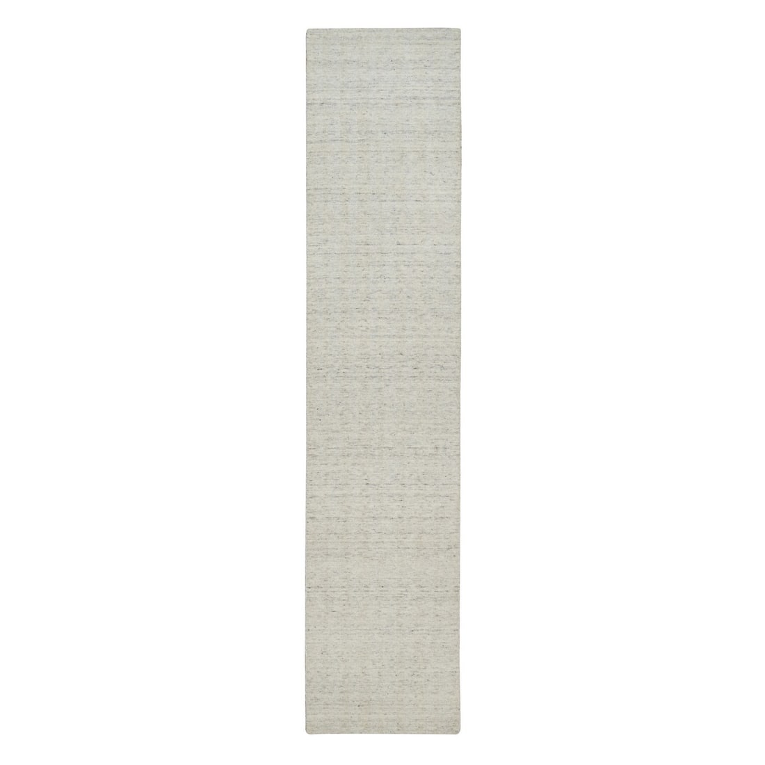 Rug 2'7"x12' Ivory Vertical Stripe Design Natural Wool Hand Loomed Runner (1 of 8)