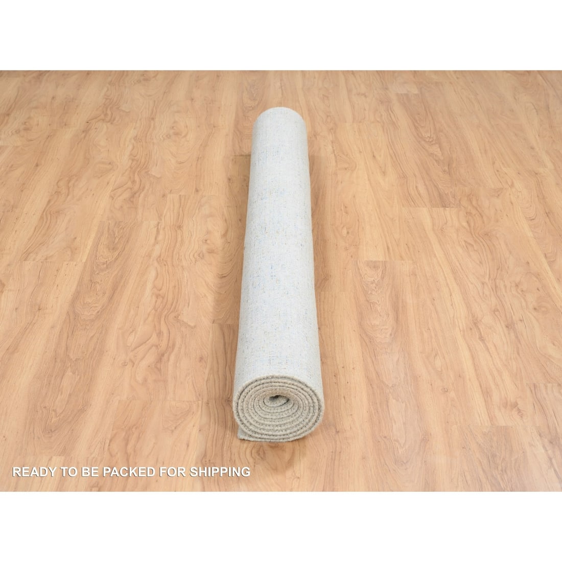 Rug 6'2"x9' Gray Wool and Silk Jacquard Hand Loomed Tebraz Design - 9