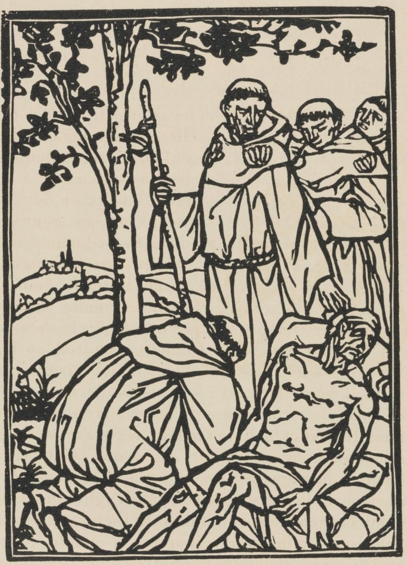 Woodcut - mile Bernard - Composition (Morane - No. 100) - Les Petites Fleurs de St. Franoise - 2
