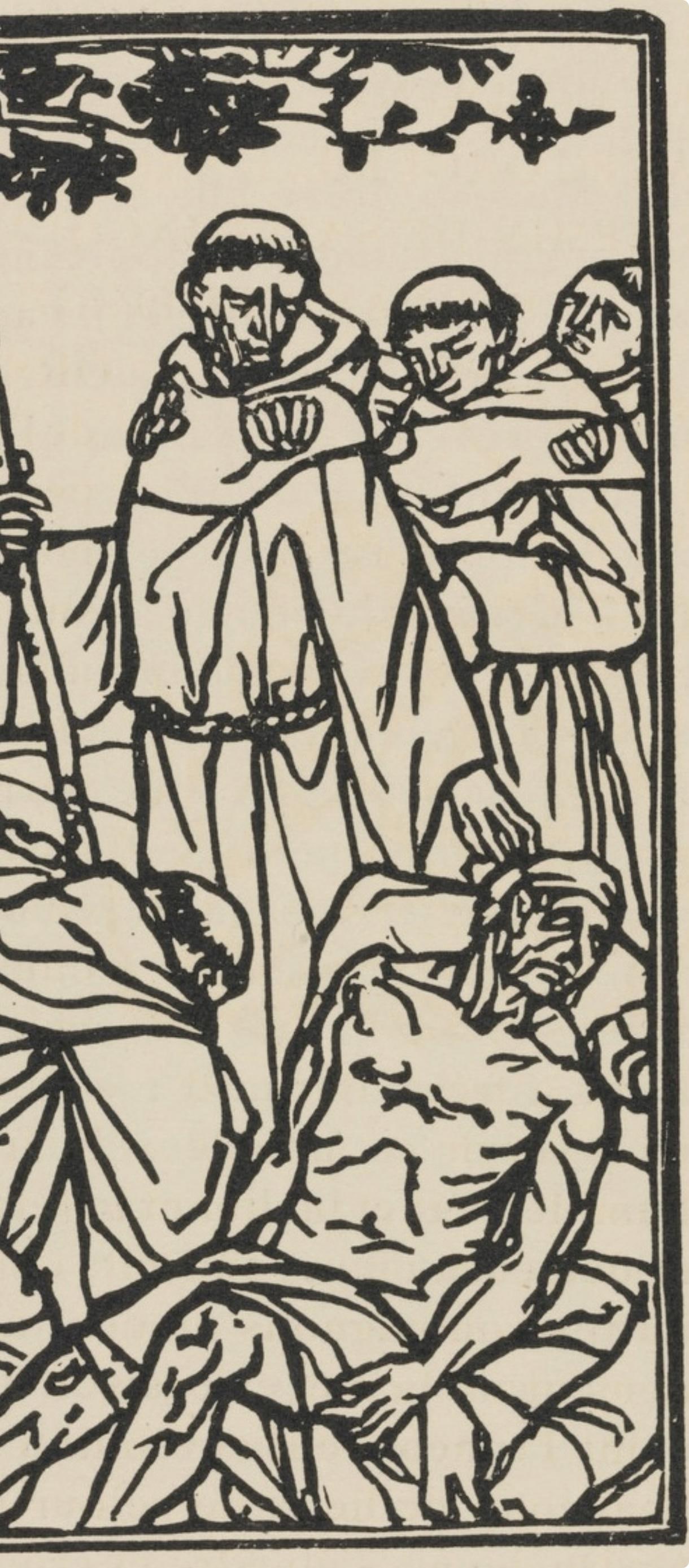 Woodcut - mile Bernard - Composition (Morane - No. 100) - Les Petites Fleurs de St. Franoise - 4