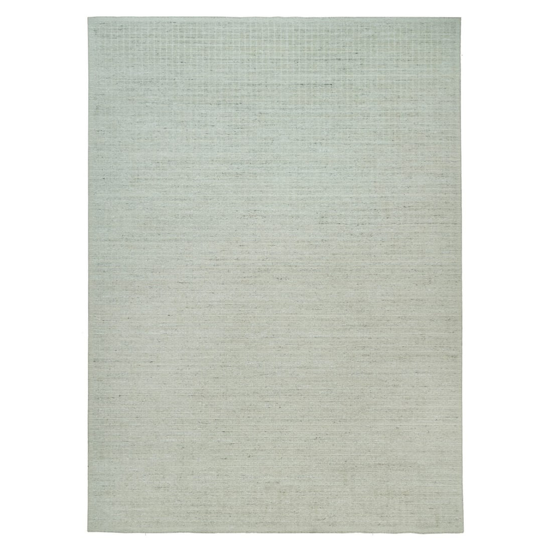 Rug 10'x13'9" Ivory Plain Decor Modern Box Design Loomed Knotted Wool (1 of 12)
