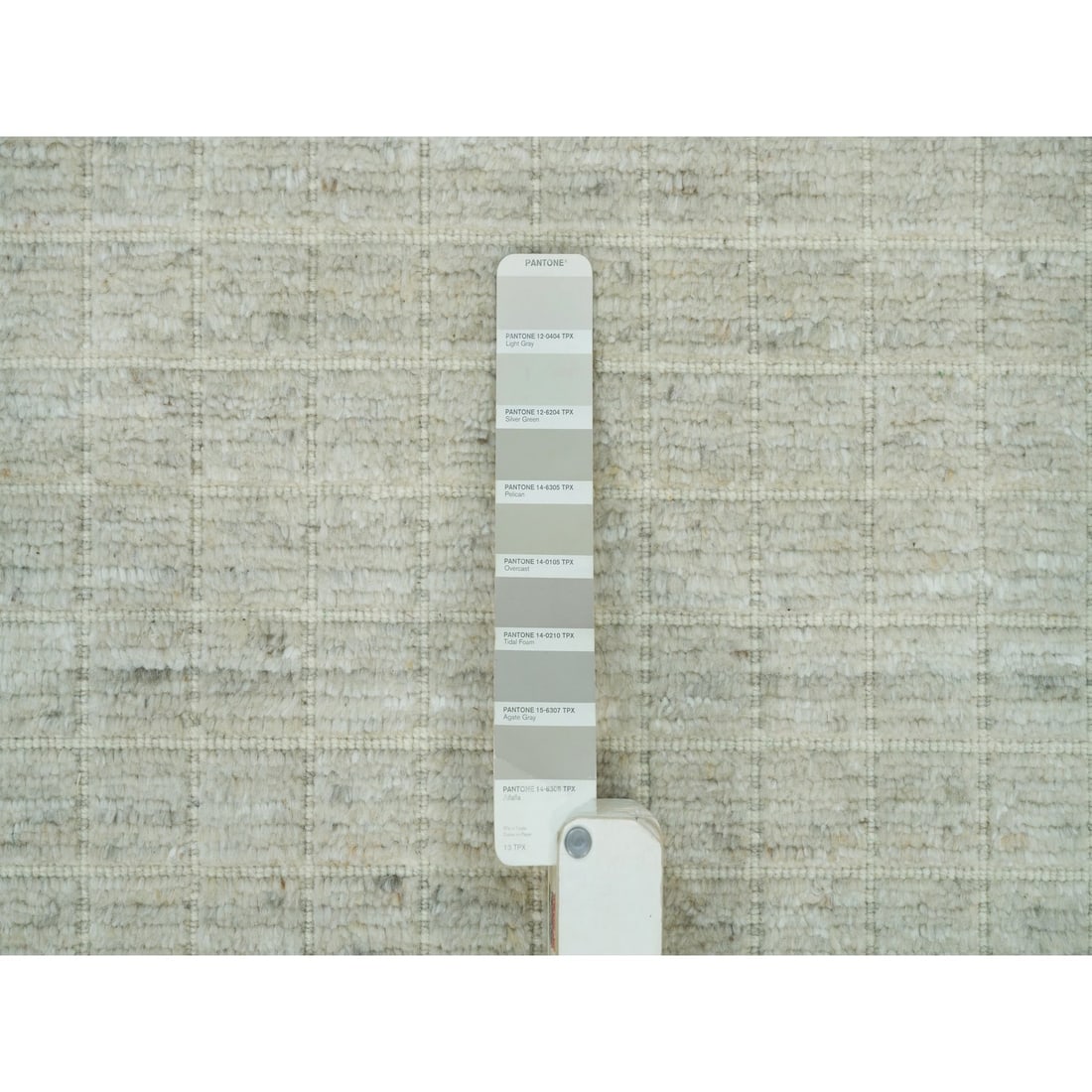 Rug 10'x13'9" Ivory Plain Decor Modern Box Design Loomed Knotted Wool - 8
