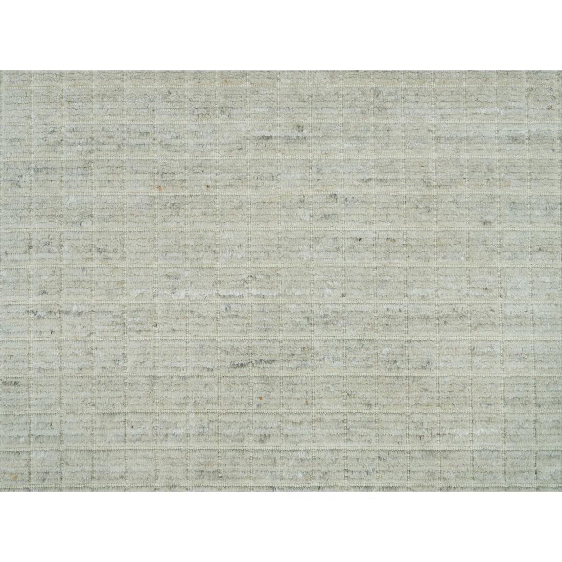 Rug 10'x13'9" Ivory Plain Decor Modern Box Design Loomed Knotted Wool - 9