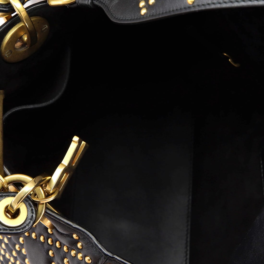 Medium Christian Dior Supple Lady Dior Bag Cannage Studded Lambskin - 5