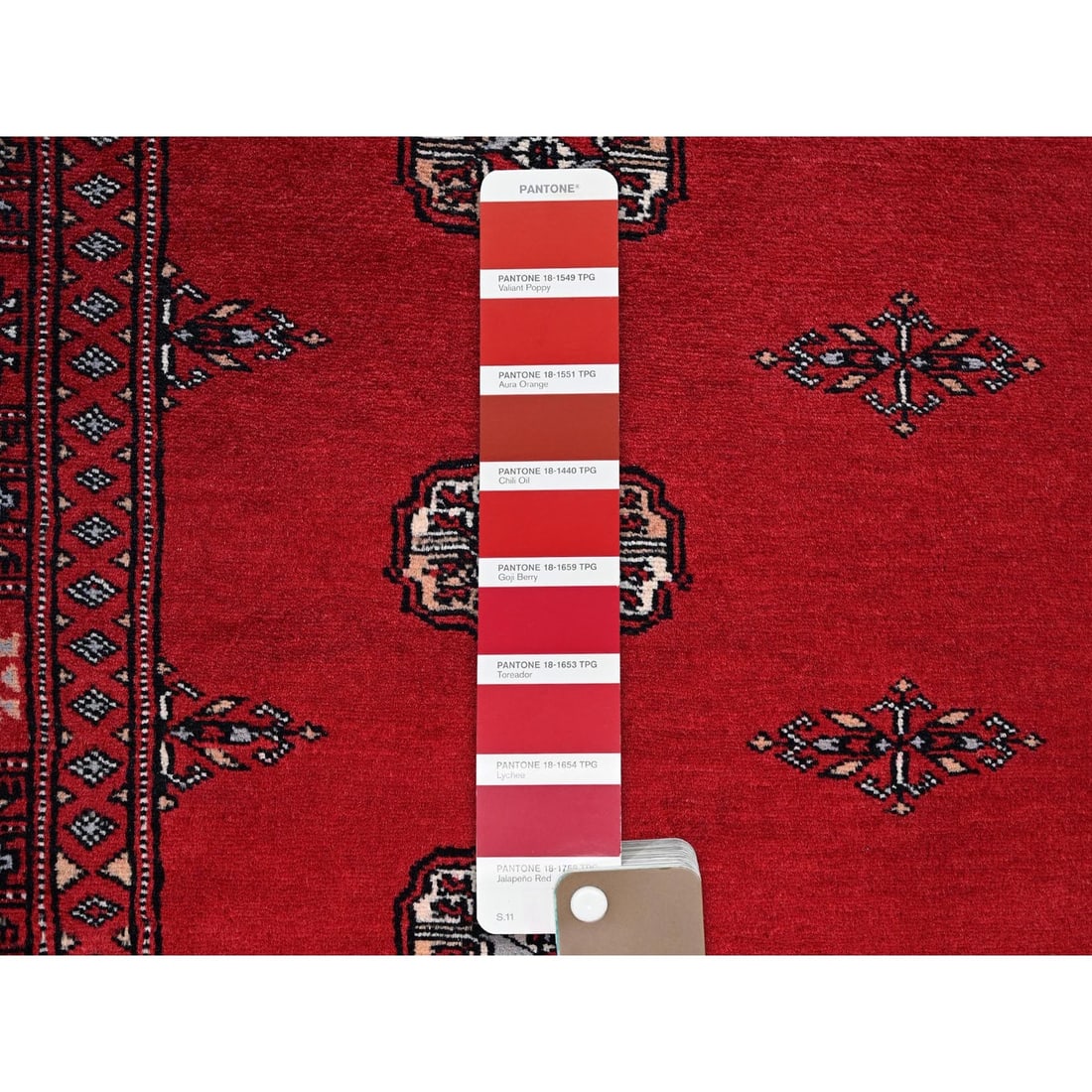 Rug 4'2"x6' Scarlet Red Princess Bokara Soft Wool Hand Knotted Oriental - 4