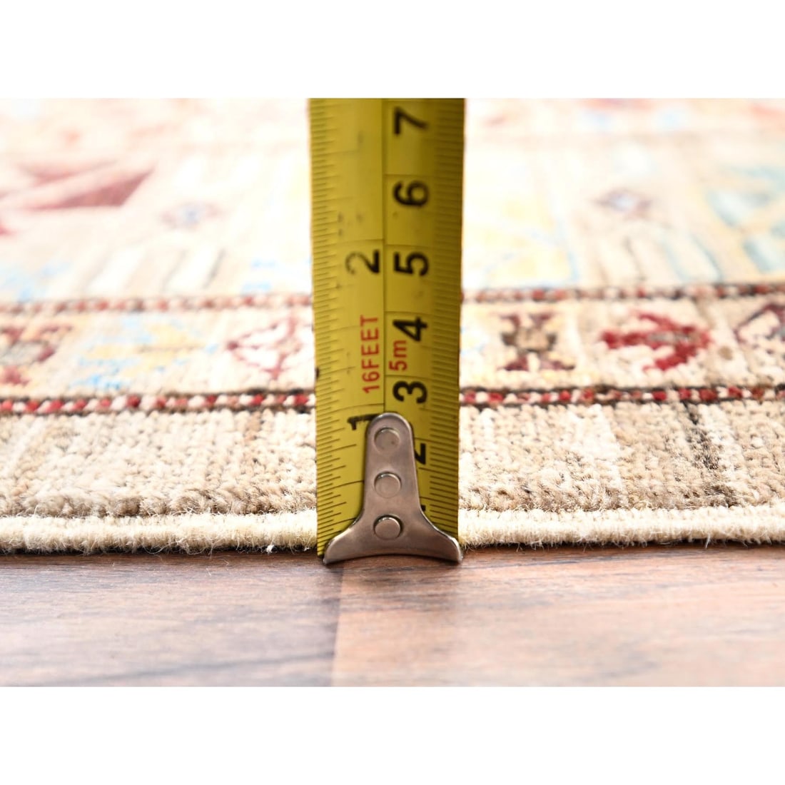 Rug 8'6"x9'10" Irish Cream Brown Afghan Super Kazak Wool Hand Knotted - 11