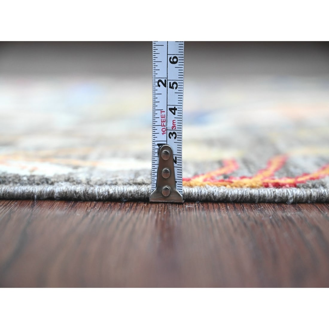 Rug 2'8"x5'8" Gray Peshawar Birds Design Hand Knotted Soft Wool Runner - 5