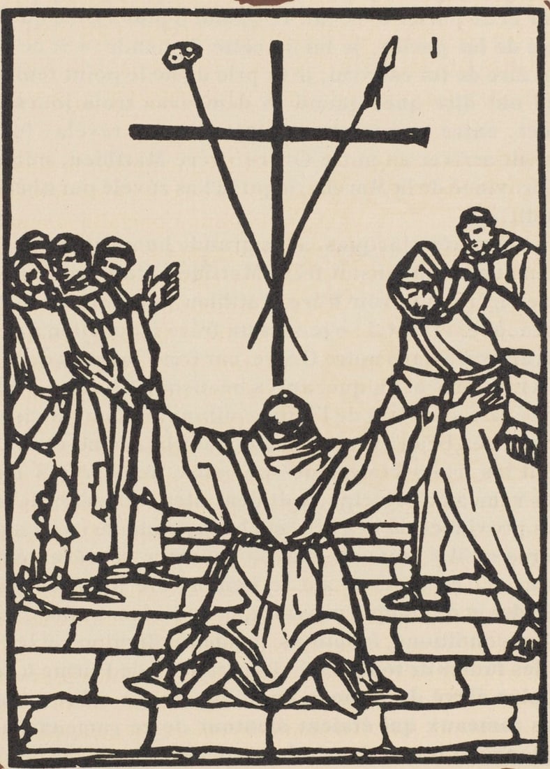 Woodcut - mile Bernard - Composition (Morane - No. 100) - Les Petites Fleurs de St. Franoise - 2