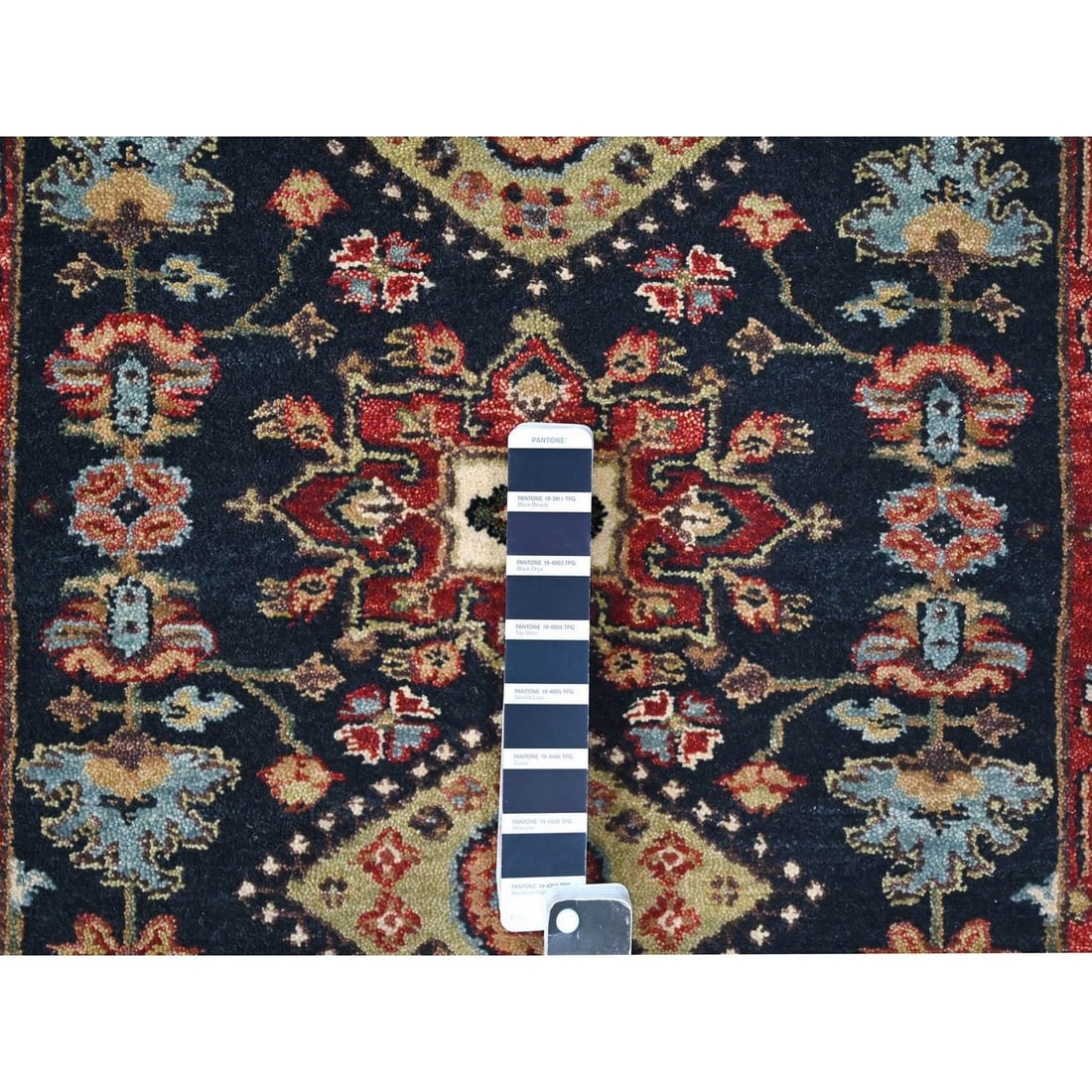 Rug 2'9"x8' Blue Karjihooz Medallions Design Hand Knotted Wool Runner - 4