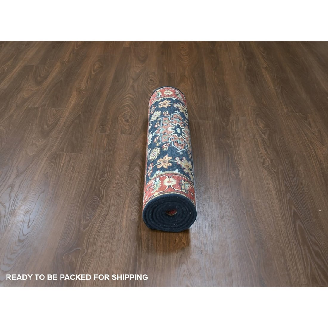 Rug 2'9"x8' Blue Karjihooz Medallions Design Hand Knotted Wool Runner - 6