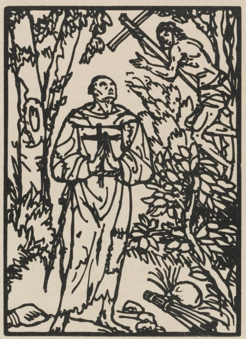 Woodcut - mile Bernard - Composition (Morane - No. 100) - Les Petites Fleurs de St. Franoise - 2