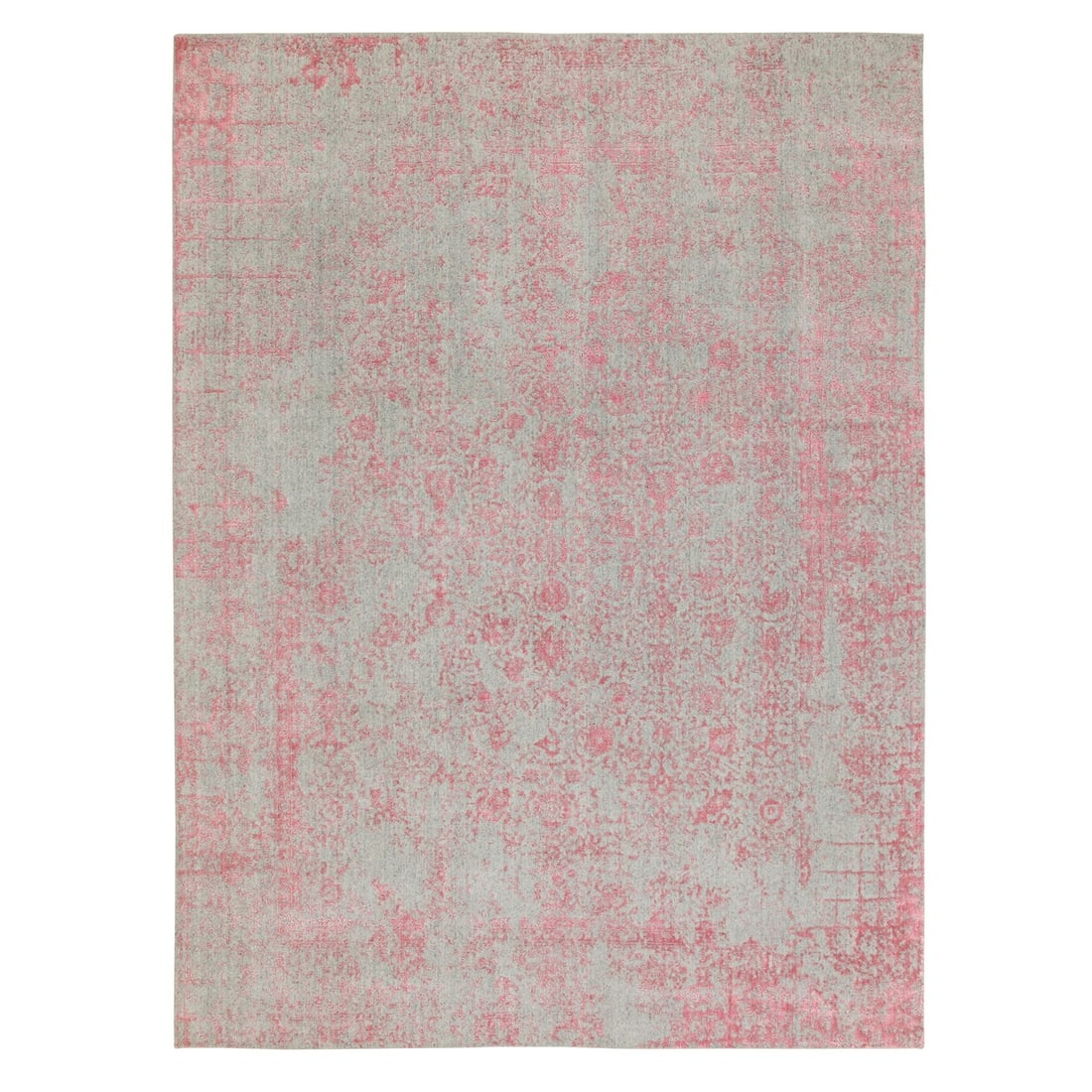 Rug 9'x12' Pink Wool and Art Silk All Over Design Hand Loomed Jacquard (1 of 12)