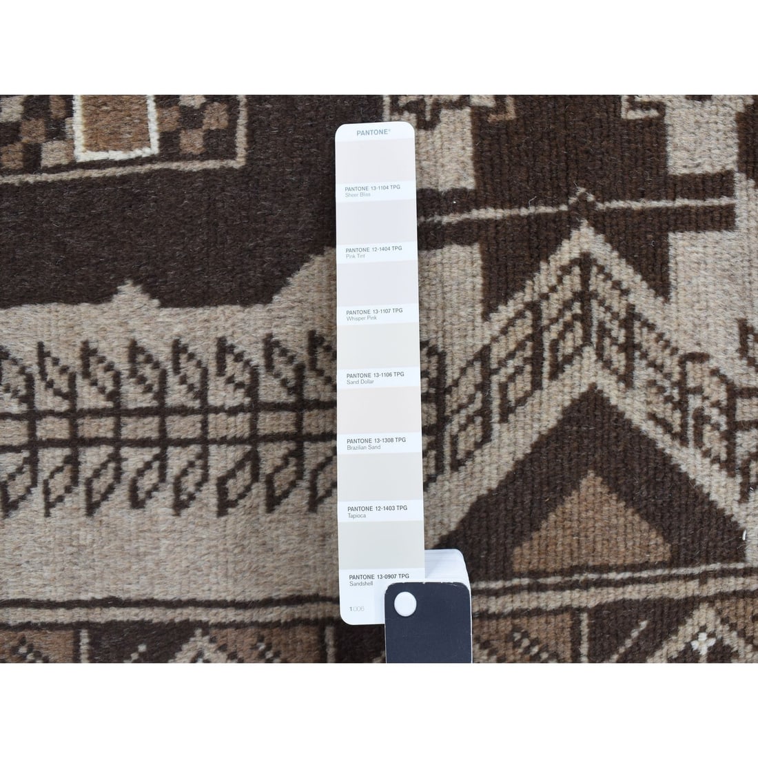 Rug 3'2"x6'1" White Vintage Zoroastrian Balooch 100% Wool Hand Knotted - 4