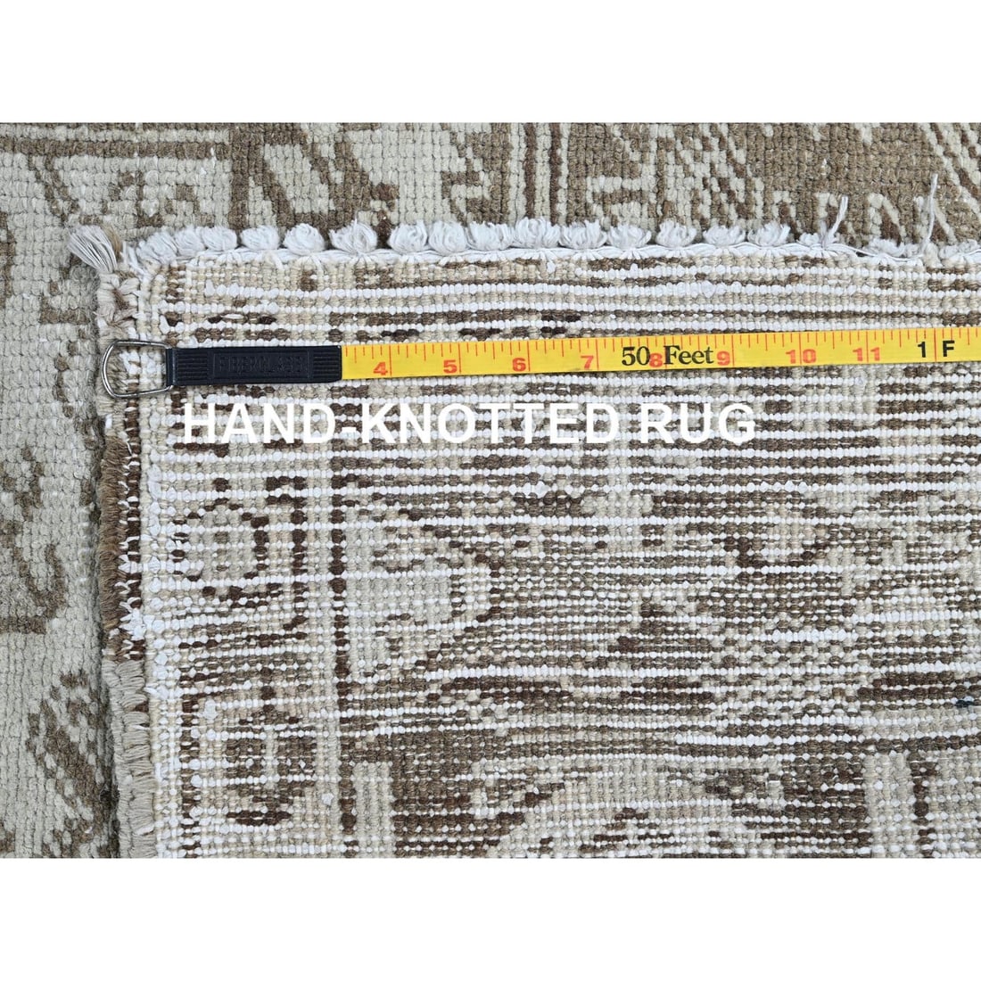 Rug 7'6"x10'4" Pastel Gray Vintage Zoroastrian Heris All Wool Hand Knotted - 12