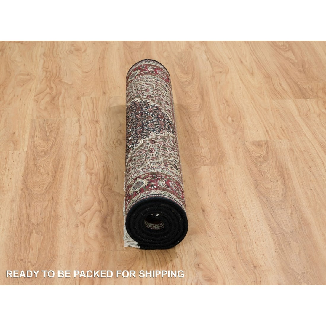 Rug 4'x6'1" Rich Black Tebraz Mahi Design 175 KPSI Hand Knotted Wool - 6