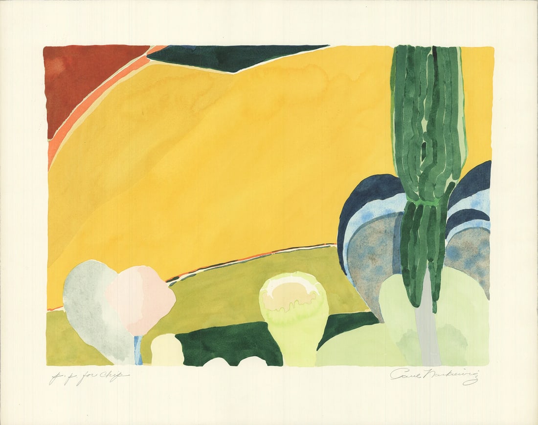 Gre PAUL NARKIEWICZ Tertius SIGNED 19" x 24" Serigraph 1975 Contemporary Yellow (1 of 5)