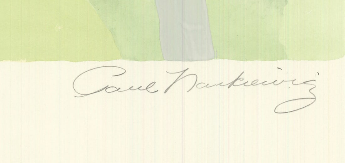 Gre PAUL NARKIEWICZ Tertius SIGNED 19" x 24" Serigraph 1975 Contemporary Yellow - 2