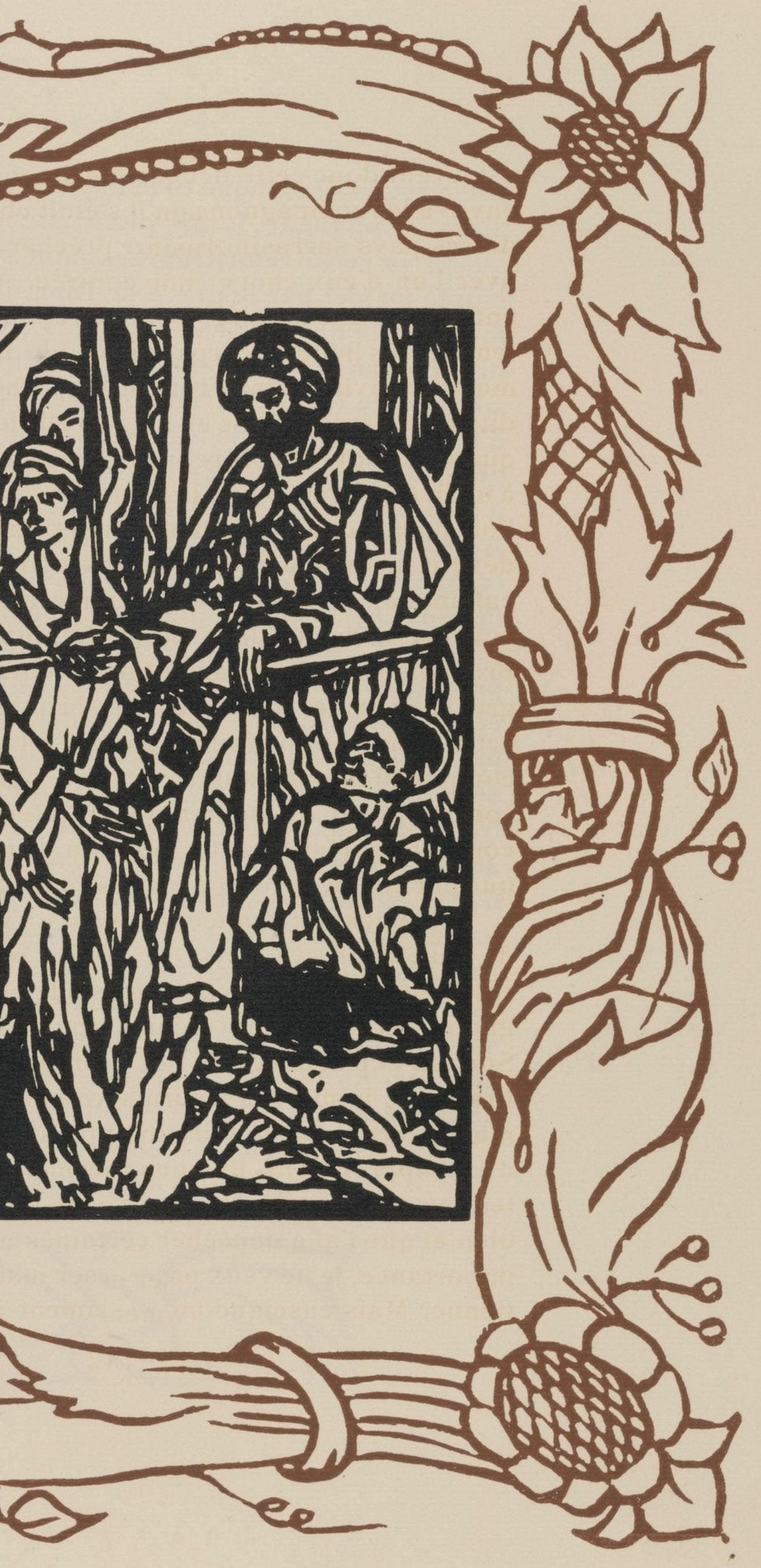 Woodcut - mile Bernard - Composition (Morane - No. 100) - Les Petites Fleurs de St. Franoise - 6