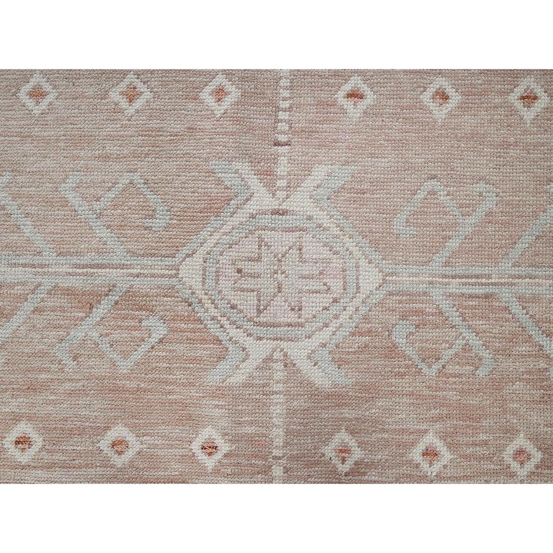 Design 8'10"x11'9" Orange Hand Knotted Rug Zero Pile Wool Anatolian Village - 9