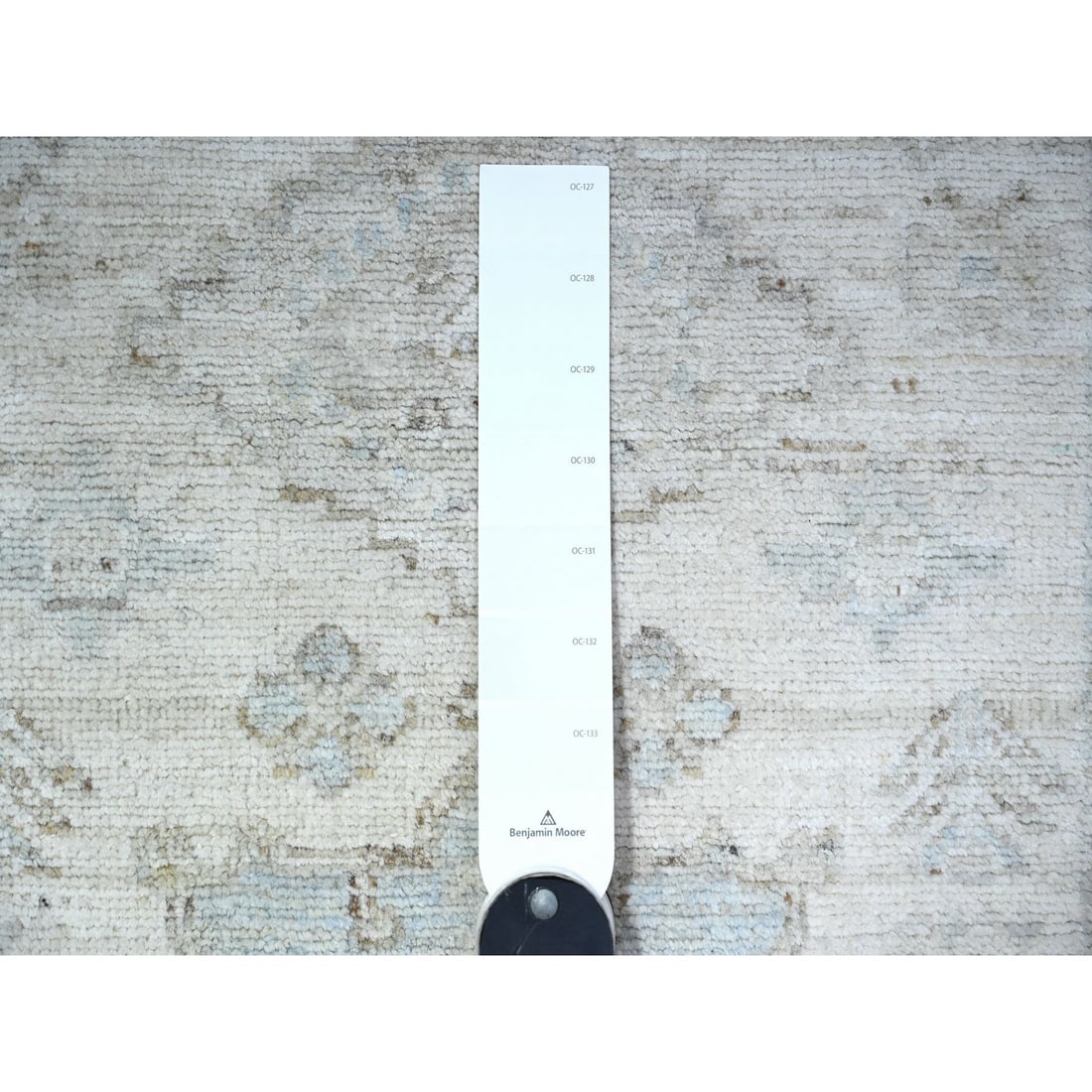 Rug 2'7"x9'5" White Hand Knotted Soft Wool White Wash Peshawar Runner - 3