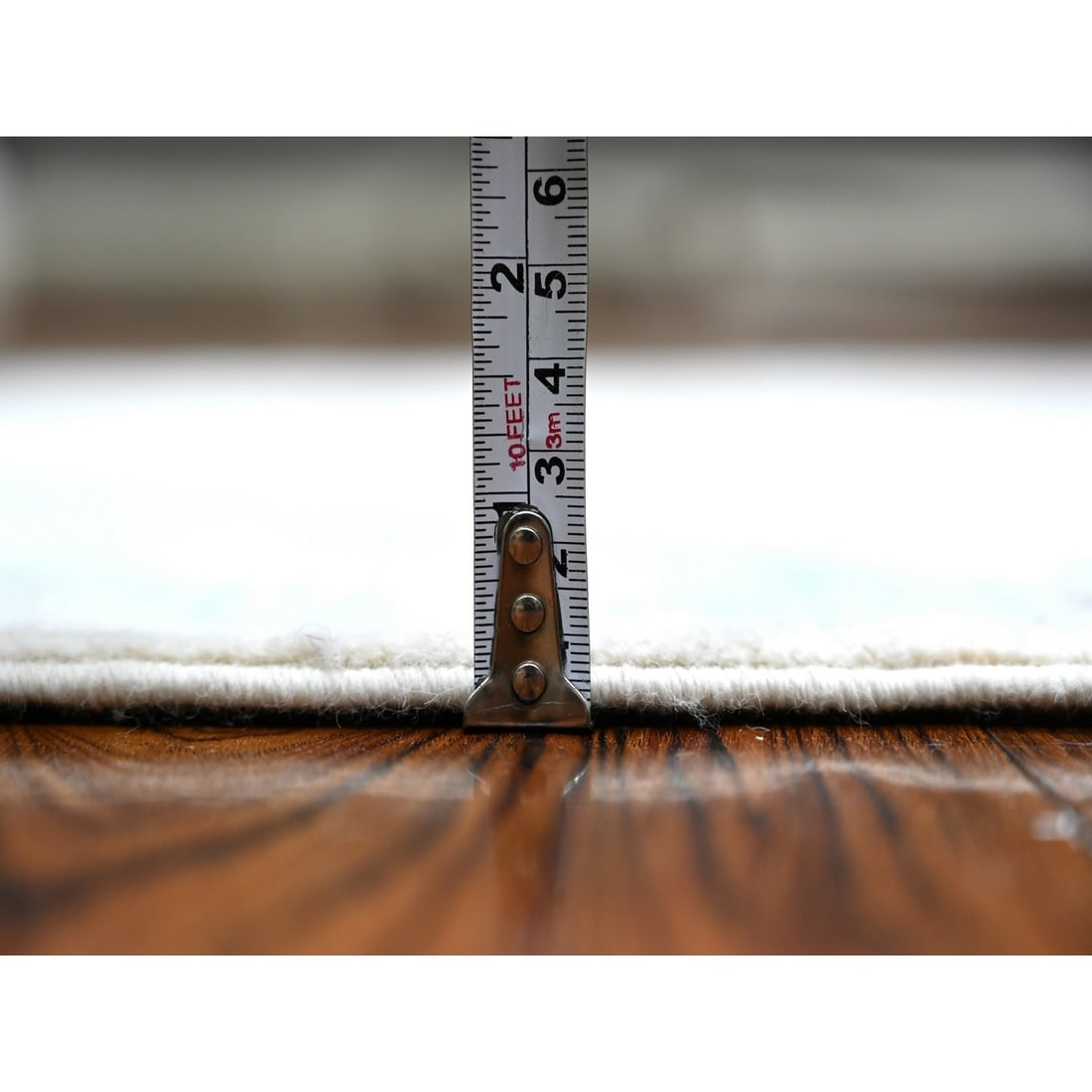 Rug 2'7"x9'5" White Hand Knotted Soft Wool White Wash Peshawar Runner - 5