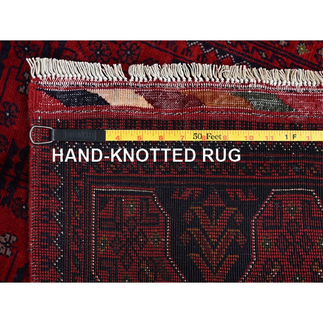 Rug 2'7"x4'5" Chili Red Afghan Khamyab Tribal Design Soft Wool Hand Knotted - 7