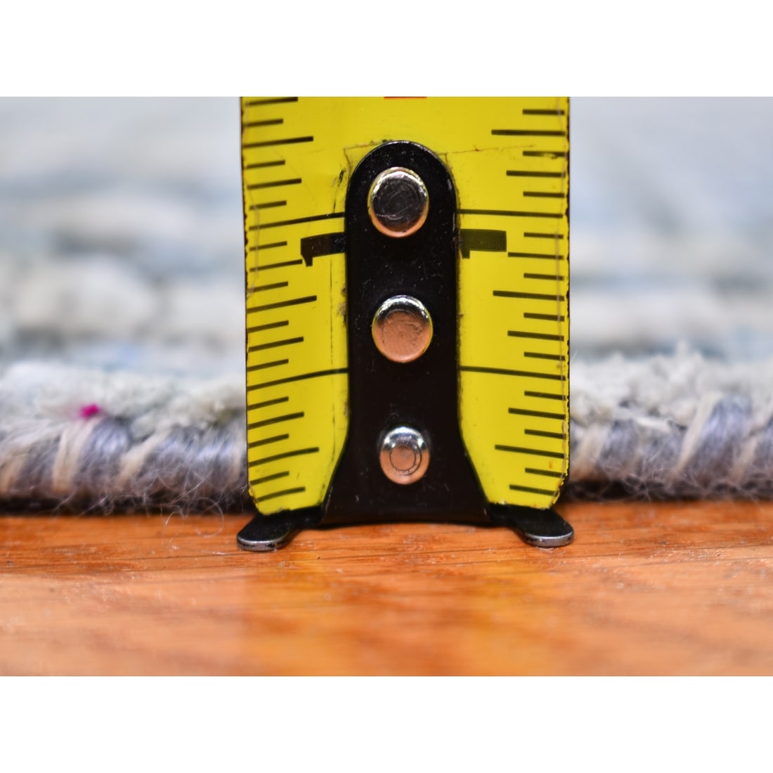 Rug 6'1"x6'1" Pure Silk and Wool Zigzag with Graph Design Hand Knotted - 6