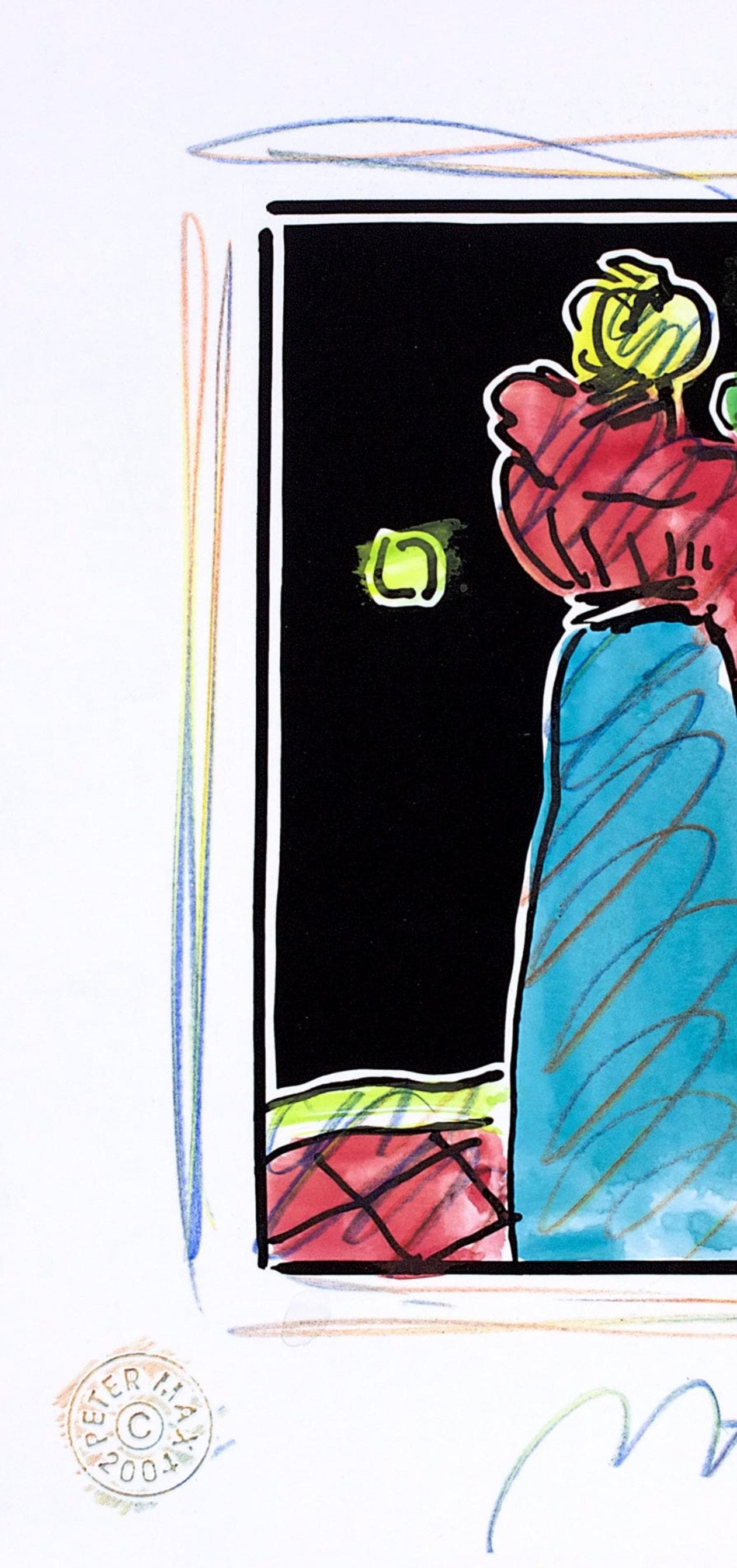 Official Edition Mixed Media - Peter Max - Woman with Flowers - Black and White Series - Hand Signed - 3