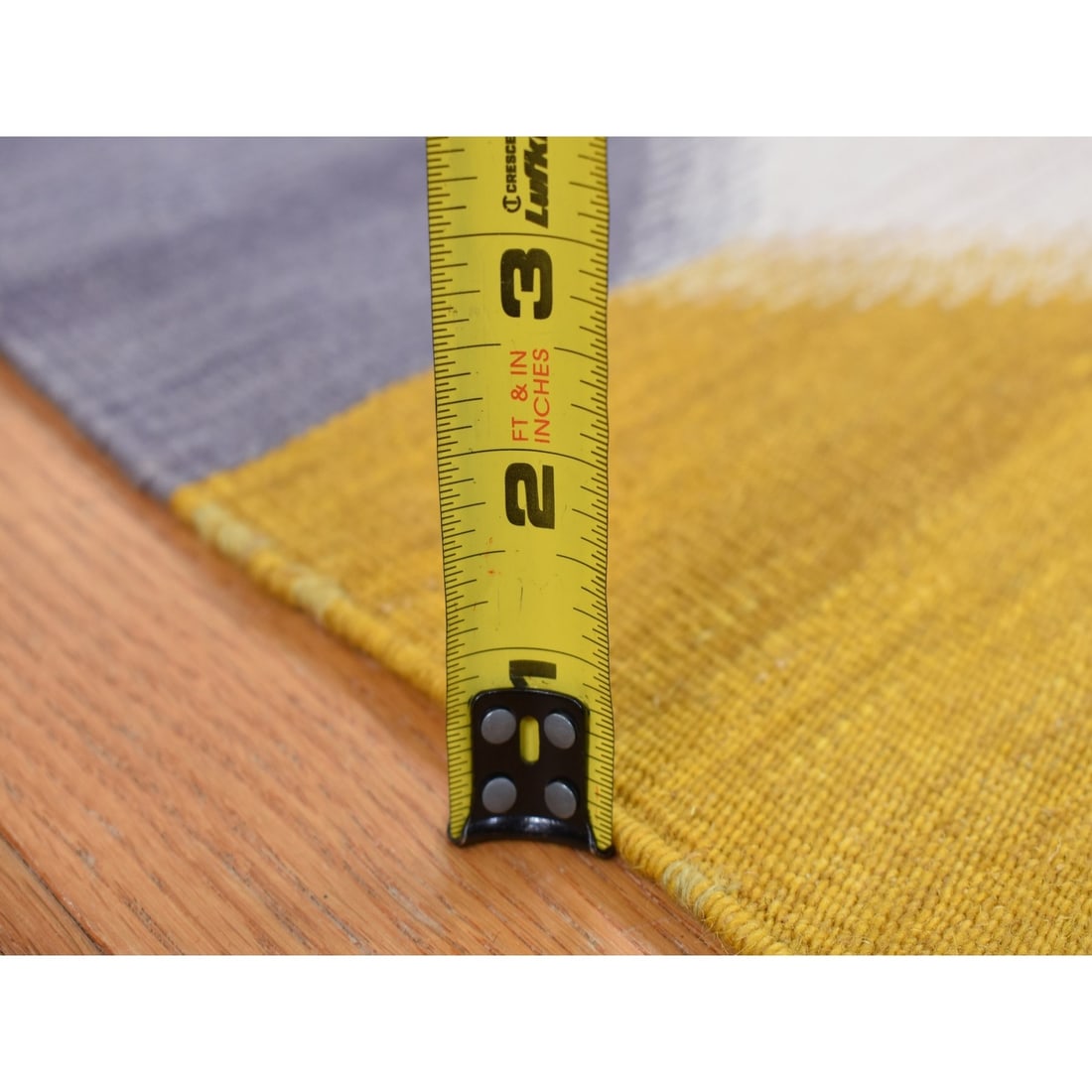 Rug 5'5"x7'10" Ivory Flat Weave Durie Kilim Pure Wool Hand Woven - 10