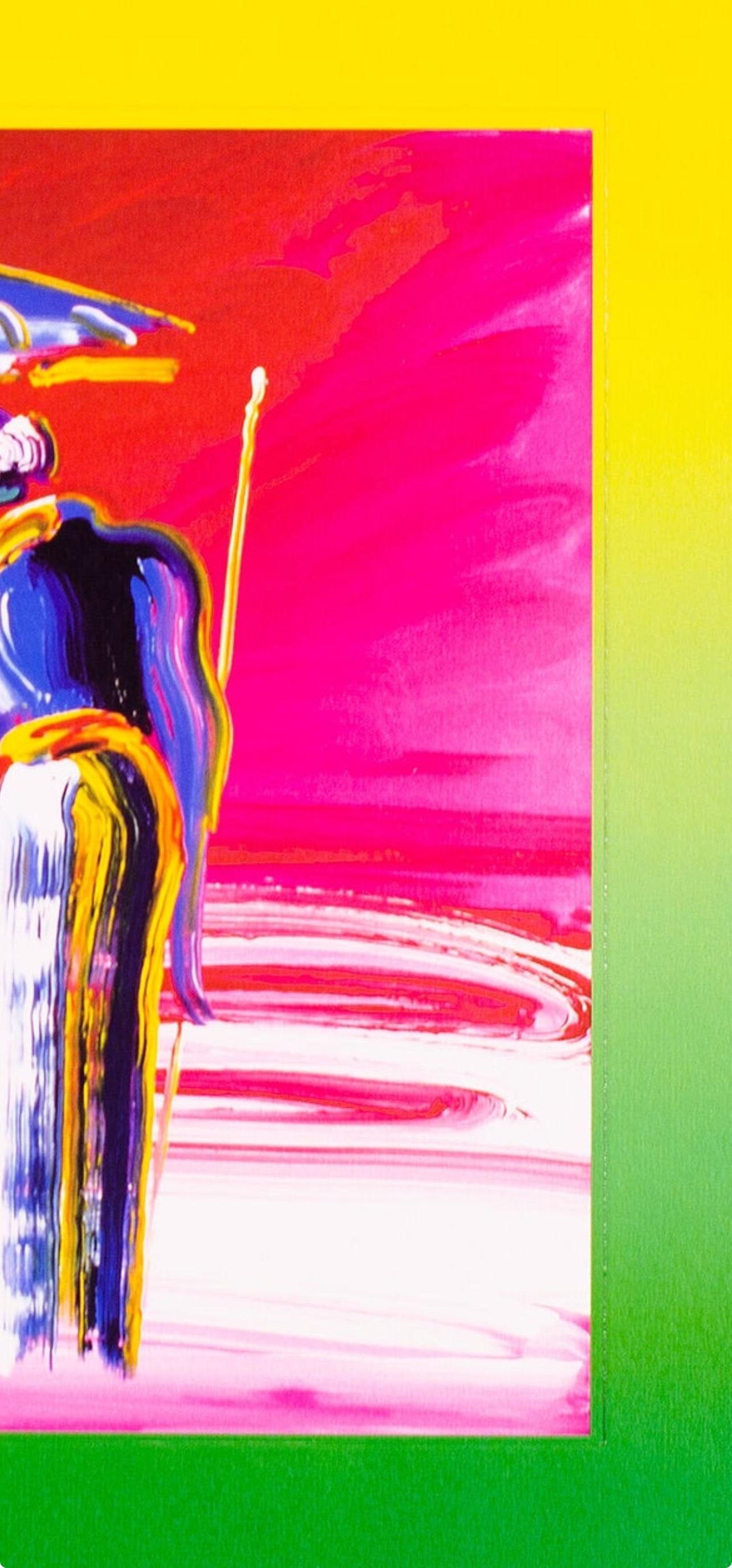 Official Lithograph - Peter Max - Sage with Umbrella and Cane on Blends - Hand Signed - 4