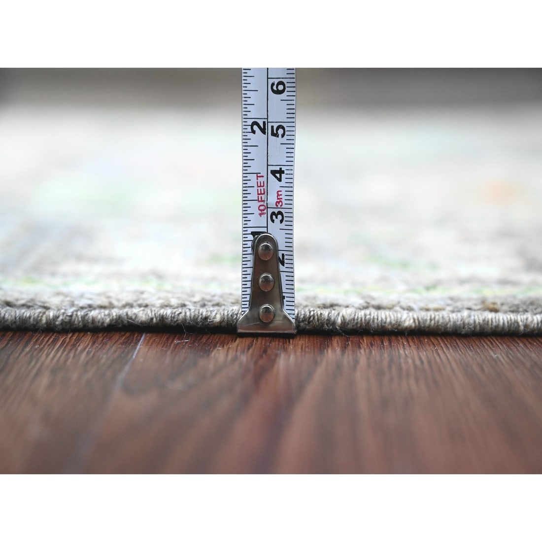 Rug 2'10"x10'4" Brown Hand Knotted Angora Oushak Leaf Design Wool Runner - 5