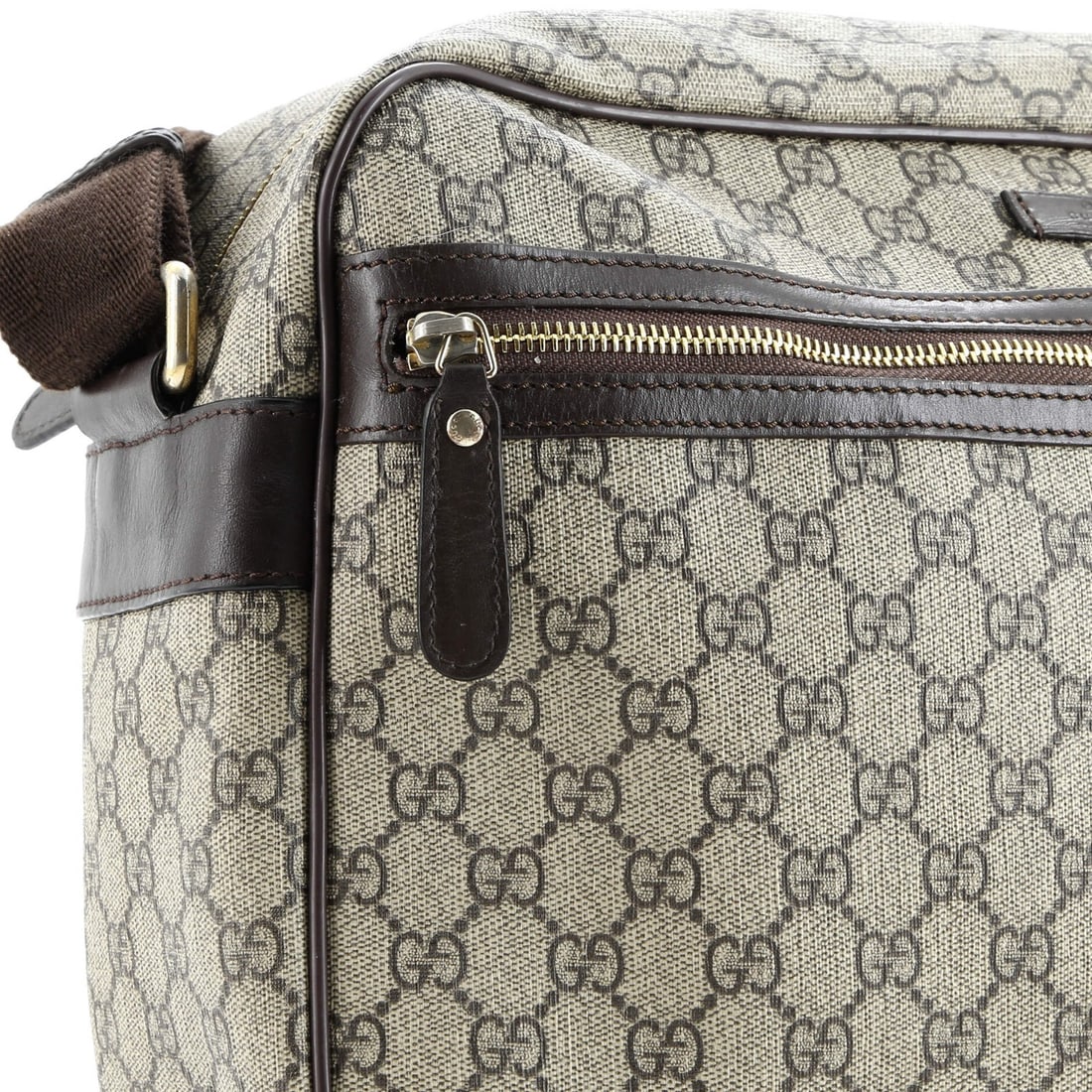 Large Gucci Front Zip Camera Bag GG Coated Canvas - 6