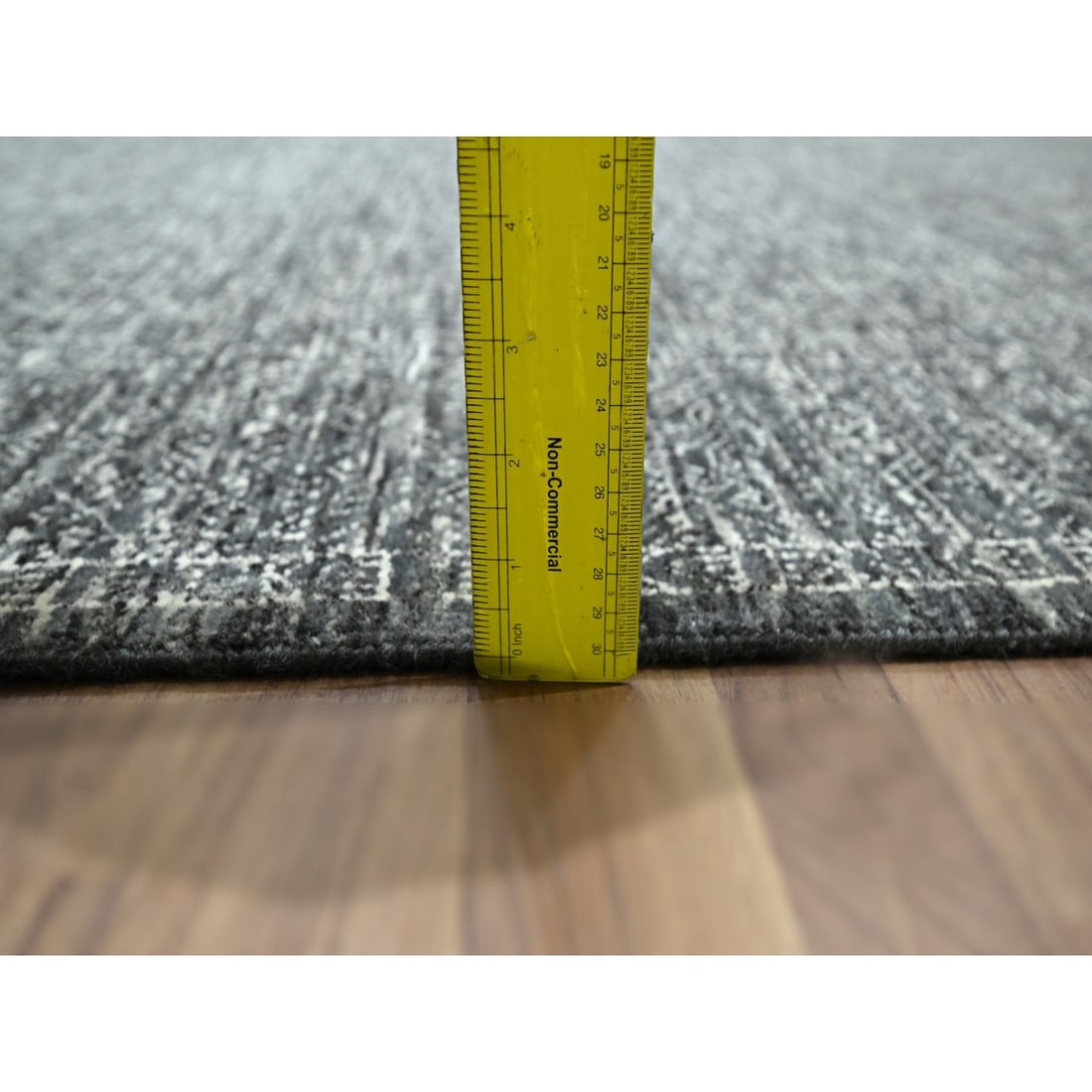 Rug 9'2"x12'1" Gray Geometric Garden Pattern Agra Hand Knotted Pure Wool - 10