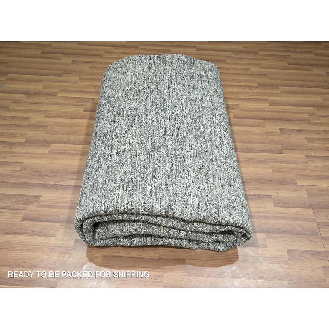 Rug 9'2"x12'1" Gray Geometric Garden Pattern Agra Hand Knotted Pure Wool - 9