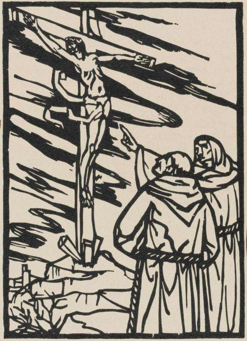 Woodcut - mile Bernard - Composition (Morane - No. 100) - Les Petites Fleurs de St. Franoise - 2