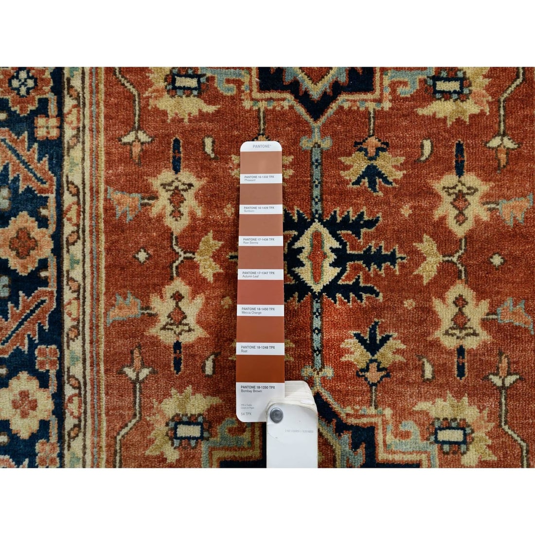 Rug 2'6"x12'2" Red Antiqued Heris Re-Creation Wool Hand Knotted Runner - 4