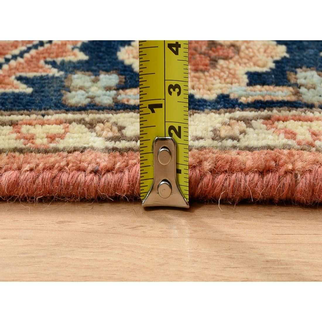 Rug 2'6"x12'2" Red Antiqued Heris Re-Creation Wool Hand Knotted Runner - 7