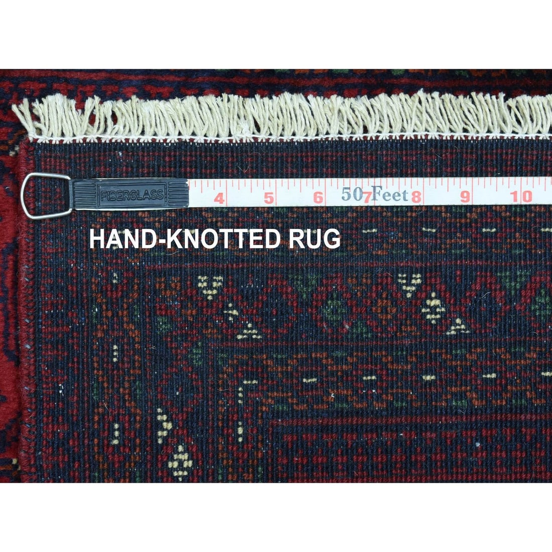 Rug 2'7"x3'10" Red Afghan Khamyab Bokara Wool Tribal Hand Knotted Mat - 6