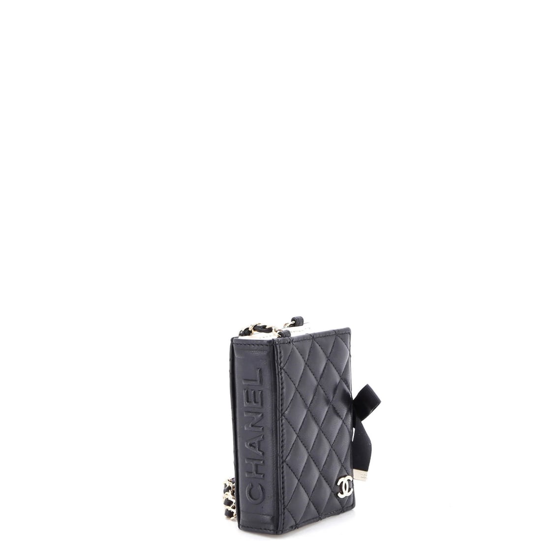 Lambskin Chanel CC Book Card Holder with Chain Quilted - 2