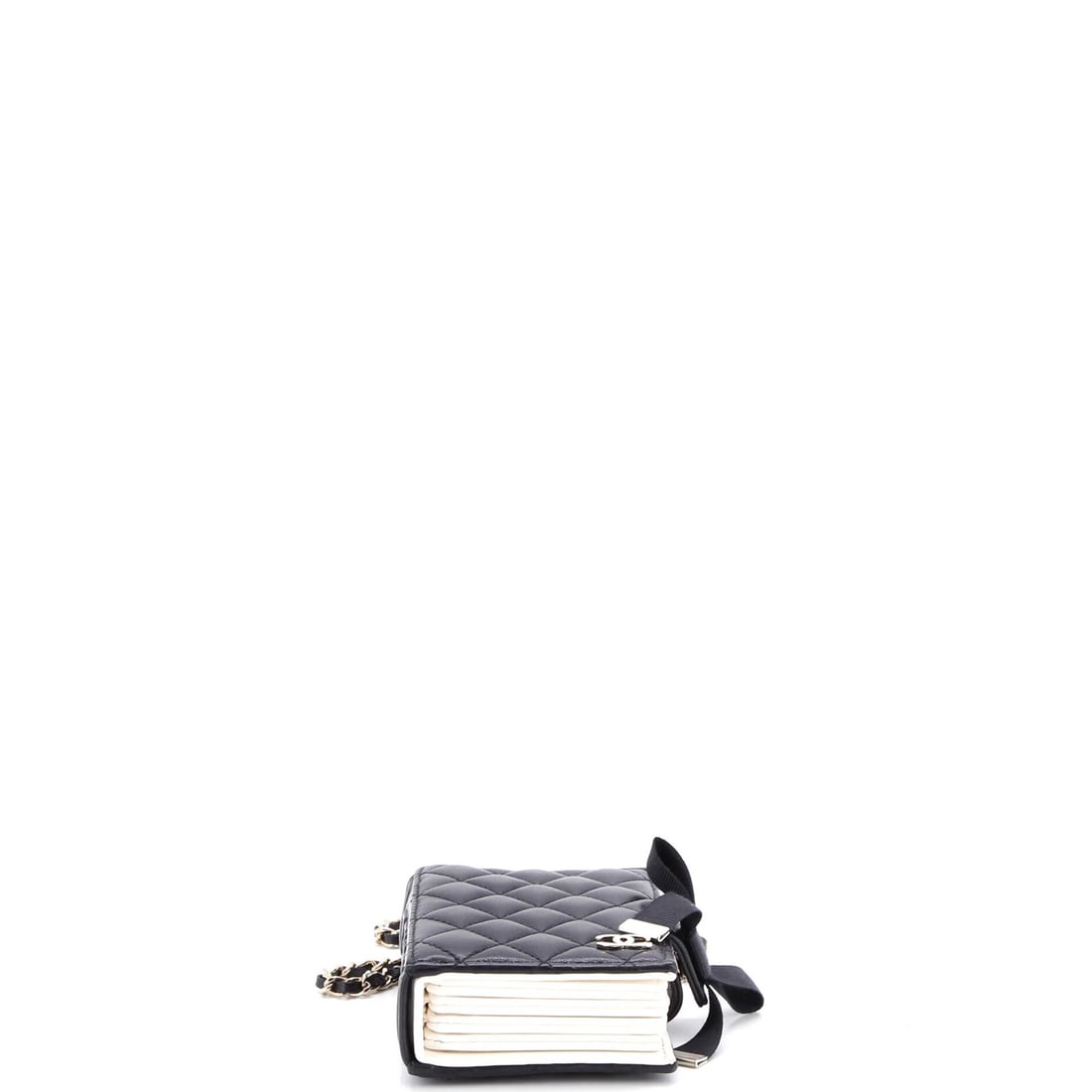 Lambskin Chanel CC Book Card Holder with Chain Quilted - 4