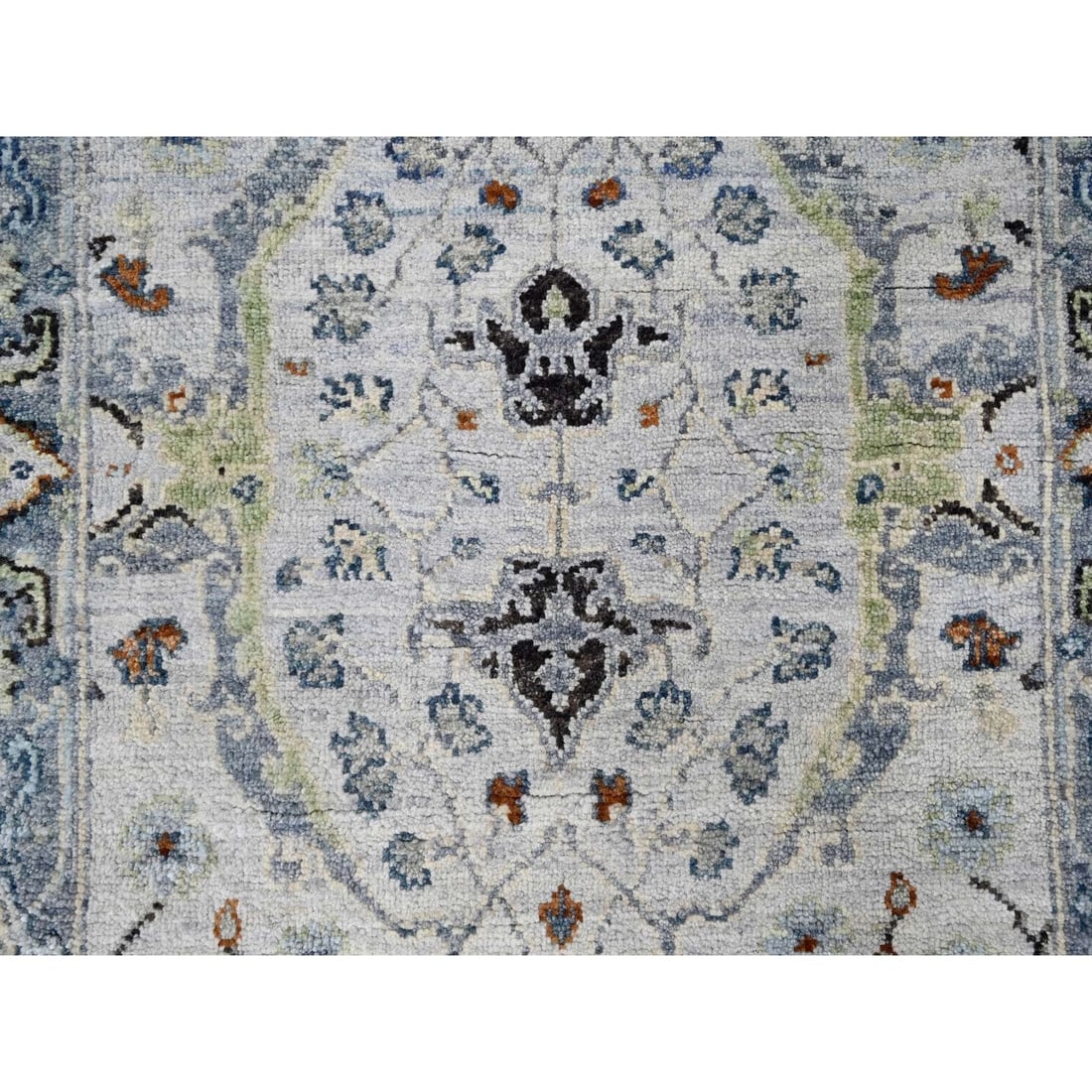 Rug 2'5"x5'10" Chiffon White Hand Knotted Denser Weave Oushak Wool Runner - 5